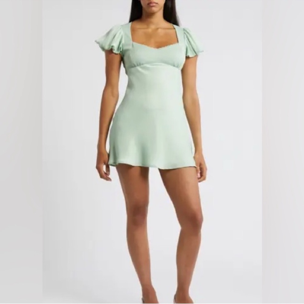 All in Favor Light Green Mini Dress
